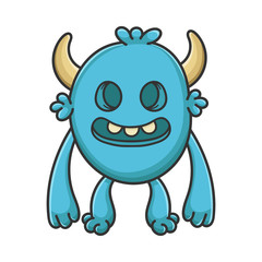 Creepy Cartoon Furry Creature Monster