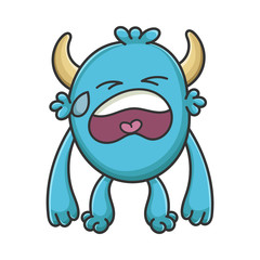 Crying Sad Cartoon Furry Creature Monster