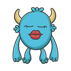 Sexy Red Lips Cartoon Furry Creature Monster