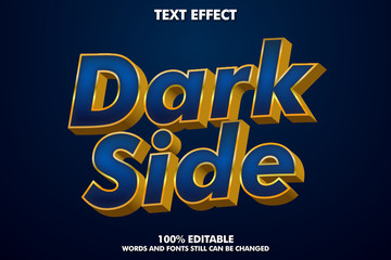 Luxury dark font, 3D text effect with golden extrude