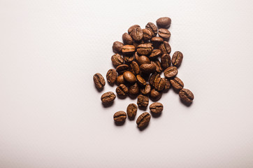 Coffee beans on white background