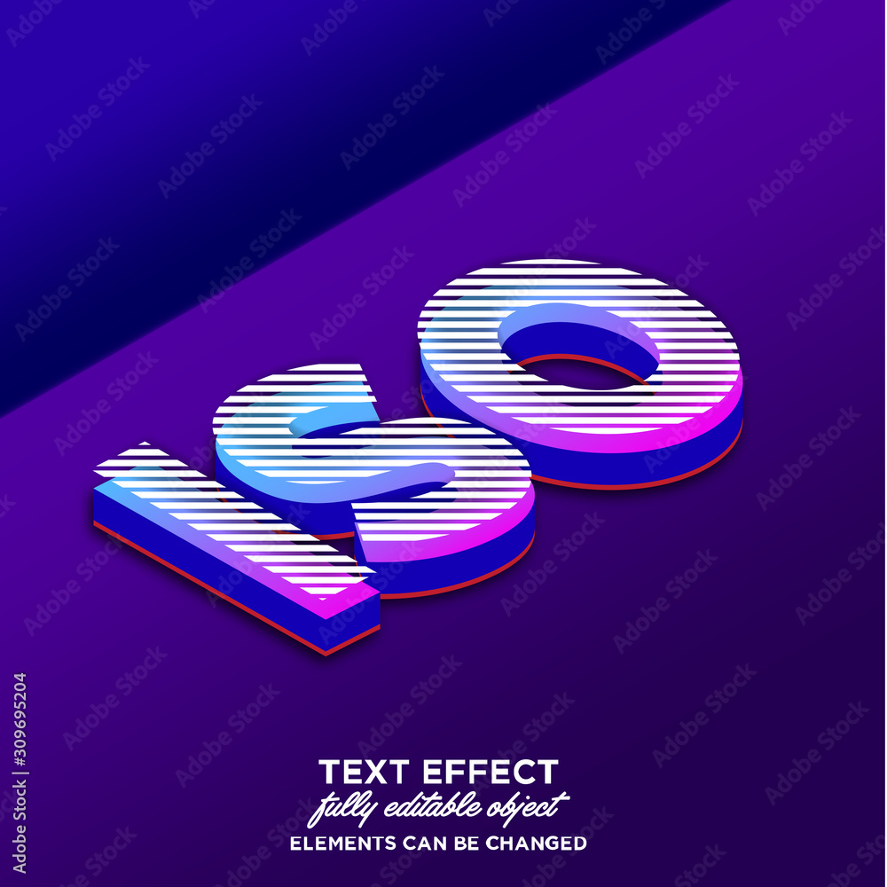 Poster isometric text effect with rich texture
