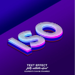 Isometric text effect with rich texture