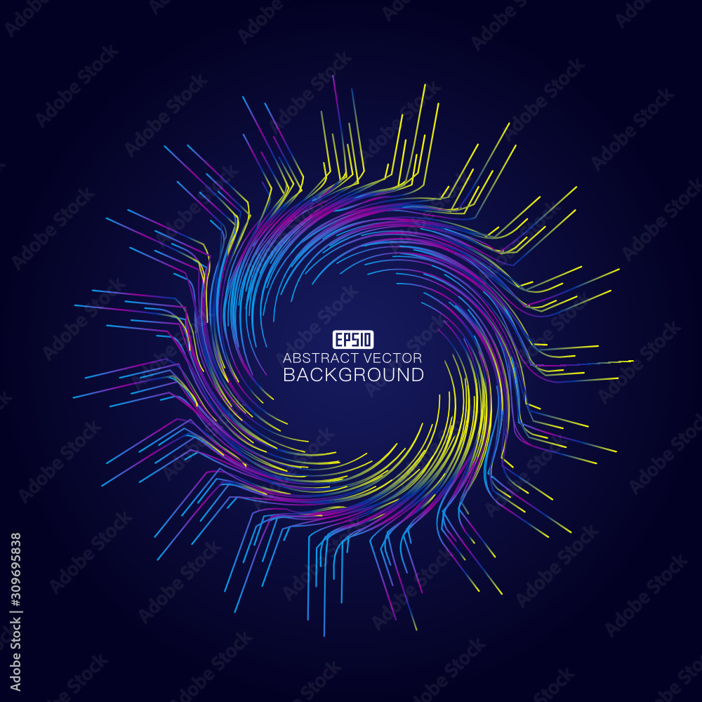 Poster abstract colorful whirlpool shape diagram. design material element background pattern.