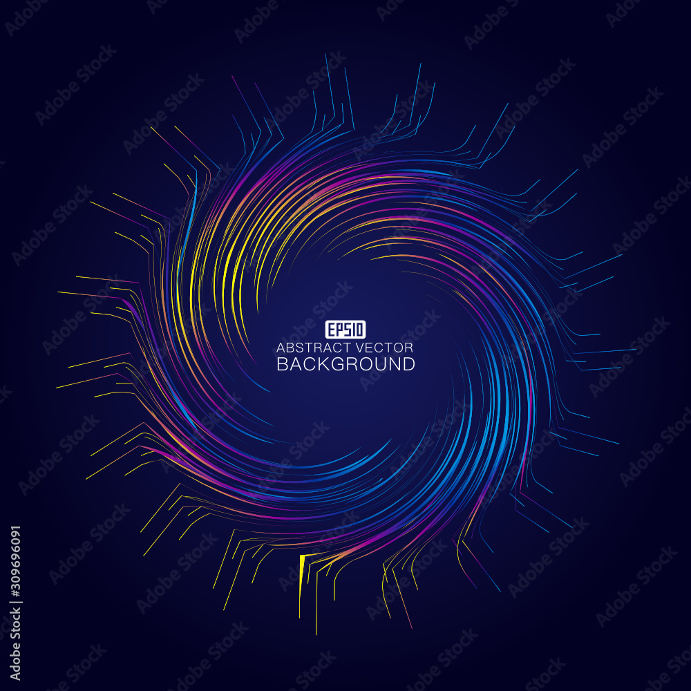 Poster abstract colorful whirlpool shape diagram. design material element background pattern.