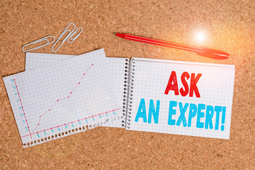 Writing note showing Ask An Expert. Business concept for confirmation that have read understand and...