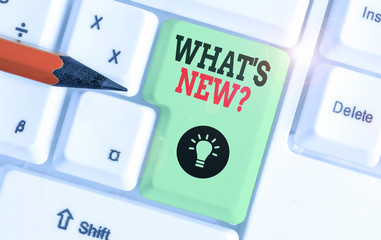 Text sign showing What S New Question. Business photo showcasing when you ask someone about his...