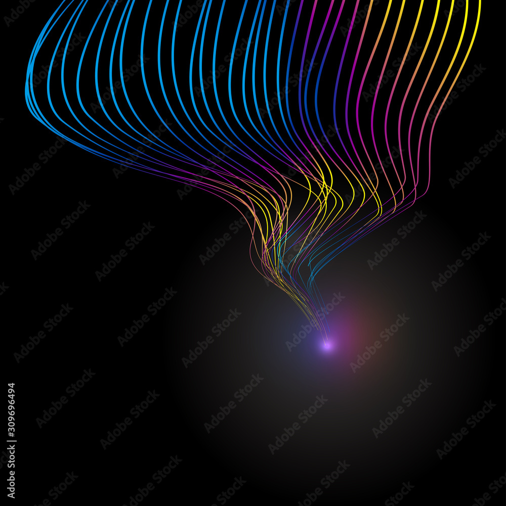 Poster an abstract background of color curves