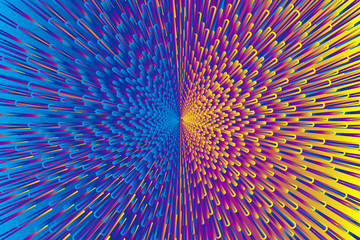 Glowing background image composed of color radial shapes