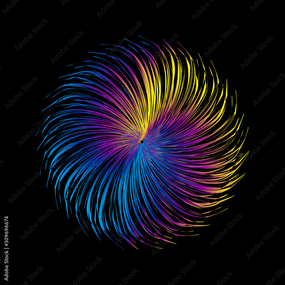 Poster abstract colorful whirlpool shape diagram. design material element background pattern.