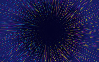An abstract background composed of colored lines moving toward the center