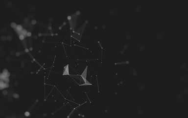 Abstract background. Molecules technology with polygonal shapes, connecting dots and lines....