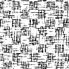 Full Seamless Abstract Distressed Texture Pattern. Monochrome Vector. Black and White Dress Fabric Print. Design for Textile and Home Decoration. 