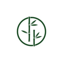 Bamboo with green leaf for your logo icon vector template