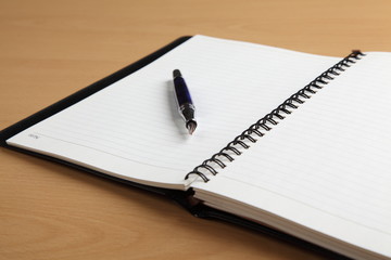 Note & pen & ink on the table