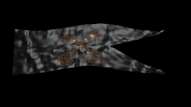 Viking animated leather flag floating in the wind loop
