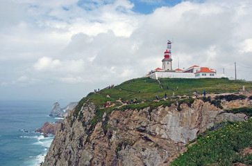 Fototapeta na wymiar Cabo Raso Lighthouse at Cape Roca in Lisbon, Portugal