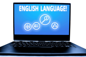 Writing note showing English Language. Business concept for third spoken native lang in world after...