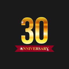30 year anniversary gold label vector image