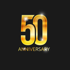 50 year anniversary gold label vector image