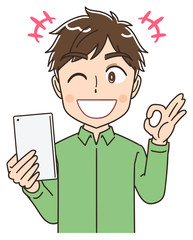 若い男性 マンガ コミカル イラスト