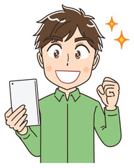 若い男性 マンガ コミカル イラスト