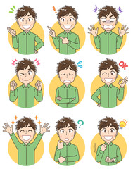 若い男性 マンガ コミカル イラスト