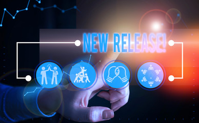 Text sign showing New Release. Business photo text announcing something newsworthy recent product
