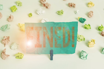 Conceptual hand writing showing Fined. Concept meaning clarify beer by causing precipitation of...