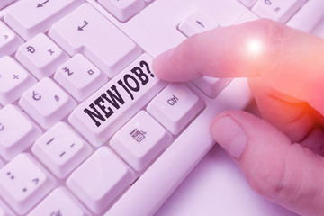 Handwriting text New Job Question. Conceptual photo formal meeting which someone asked find out if...