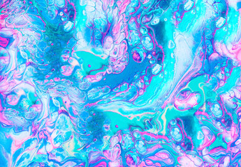 Colorful abstract background with mixed acrylic paints. Hand painted in fluid art style. Decorative marble background