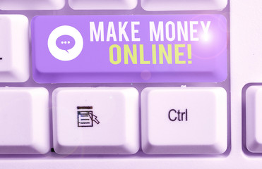Conceptual hand writing showing Make Money Online. Concept meaning making profit using internet...