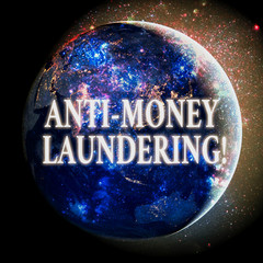 Text sign showing Anti Money Laundering. Business photo showcasing regulations stop generating income through illegal actions Elements of this image furnished by NASA