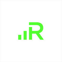 Initial letter R abstract logo with Financial investment chart logo design template. Marketing, sales and growth graphic design vector illustration. Symbol, icon, creative