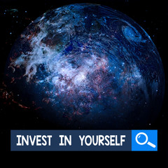Writing note showing Invest In Yourself. Business concept for learn new things or materials thus making your lot better Elements of this image furnished by NASA