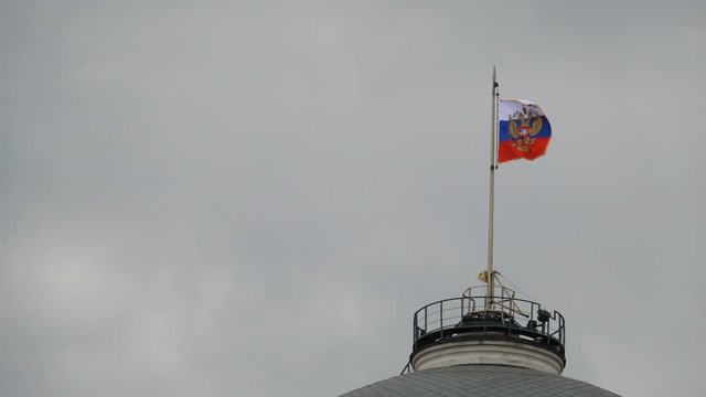Kremlin Dome of Senate building Russian Flag tower