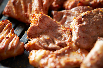 Grilled marinated pork, Korean BBQ 