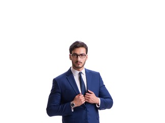 Young businessman isolated on white background