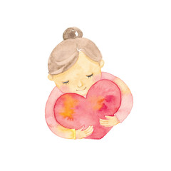 ハートを抱える女の子