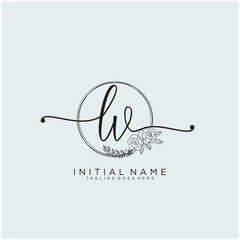 ,  Letter Initial beauty monogram and elegant logo design, handwriting logo of initial signature, wedding, fashion, floral and botanical with creative template design.