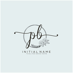 PB Letter Initial beauty monogram and elegant logo design, handwriting logo of initial signature, wedding, fashion, floral and botanical with creative template design.