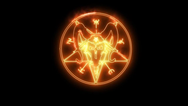 Animation of the energy flow which sketches the symbol of Satan It's perfect to use with your VJ scene, metal and gothic festivals, Halloween parties or shows.