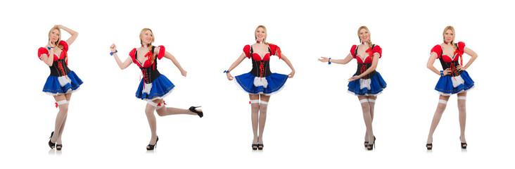 Woman waitress in oktoberfest concept