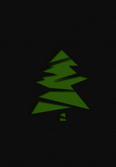 Christmas tree paper craft or Tree cutout. クリスマスツリーのペーパークラフトまたは、木の切り抜き
