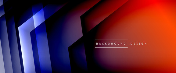 Arrow lines, technology digital template with shadows and lights on gradient background. Trendy simple fluid color gradient abstract background with dynamic straight shadow lines effect