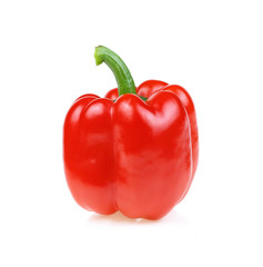 Red bell pepper isolated on white background. Sweet pepper, vegetable ingredien.