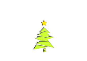 Obraz premium Cute christmas tree illustration. かわいいクリスマスツリーのイラスト