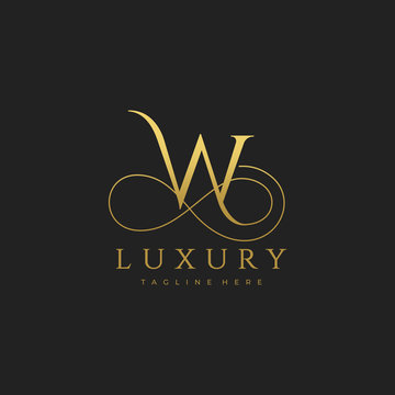W Luxury Letter Logo Design Vector