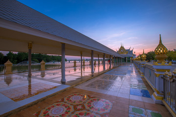 Background of one of the religious sites in Thailand (Wat Sothon Wararam Worawihan) in Chachoengsao, tourists always come to make merit.