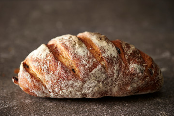 Hard bread on stone background